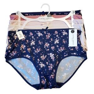 New Laura Ashley 5 pk floral pink& blue‎ briefs 2X